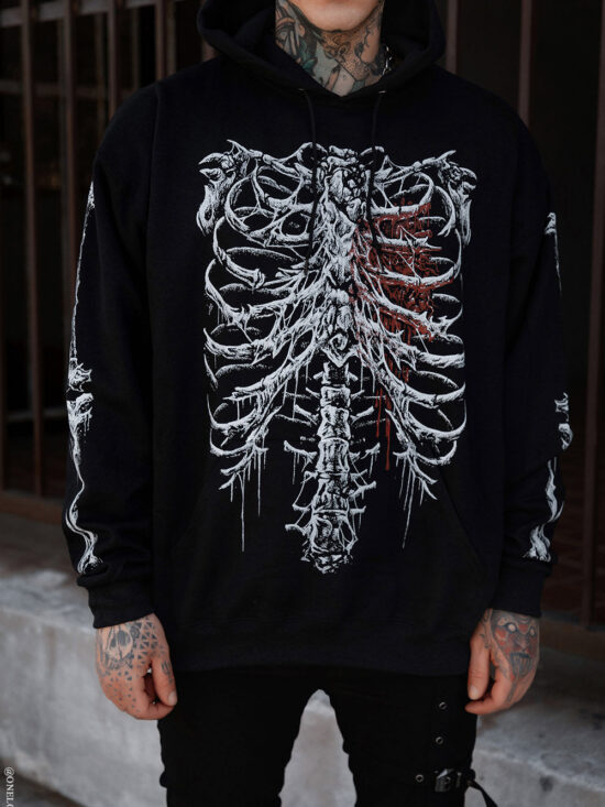 Bleeding Heart Skeleton Hoodie