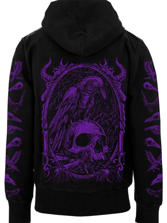 Death Raven Hoodie w/ Crow Sleeves [PURPLE]
