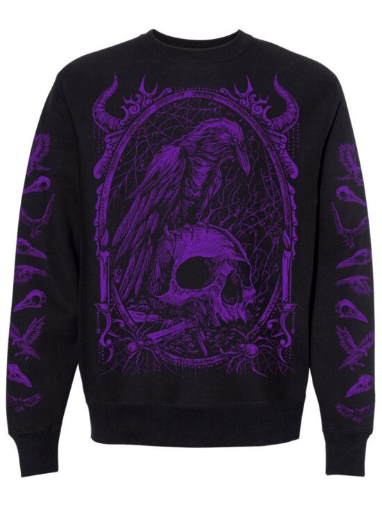 Death Raven Sweatshirt w/ Crow Sleeves [PURPLE]