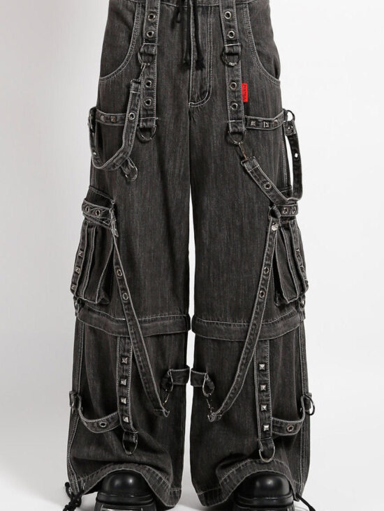Tripp NYC Denim Strap Zip Off Pants [Black Denim]