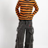 Tripp NYC Denim Strap Zip Off Pants [Black Denim]
