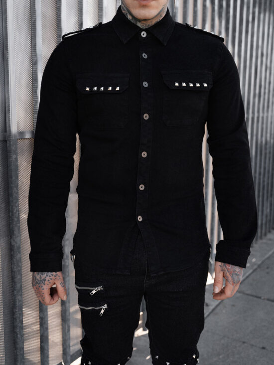 Wreckage Studded Shoulder Shirt