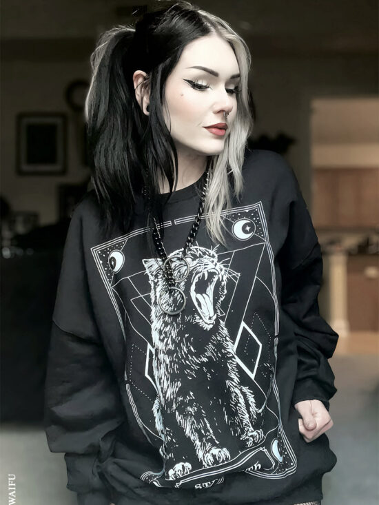 punk-sweatshirt_0a346bc5-5f04-4ad0-b89c-8c42525768de.jpg Strength Kitty Tarot Sweatshirt
