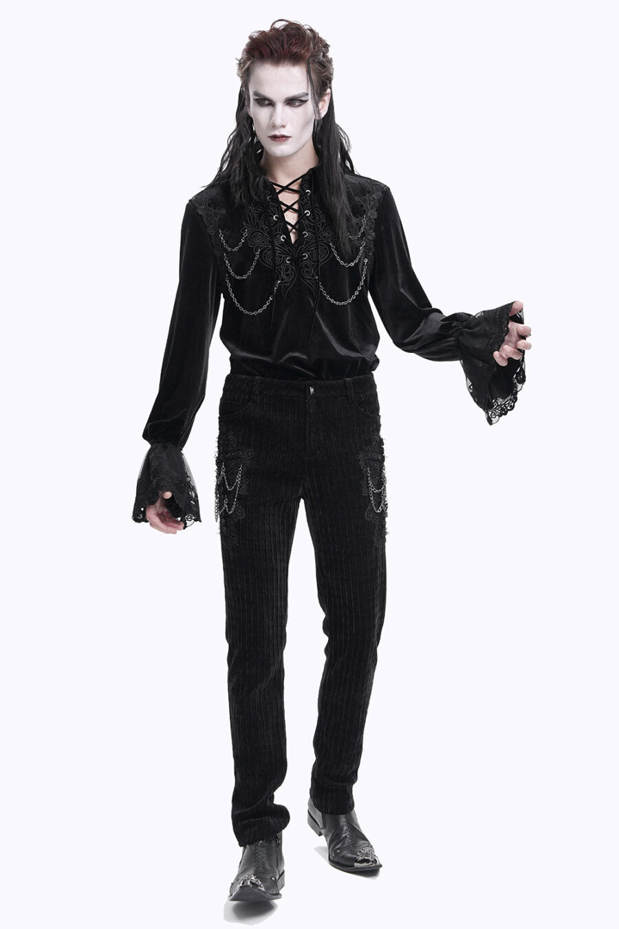 Cadaverous Black Velvet Vampire Pants