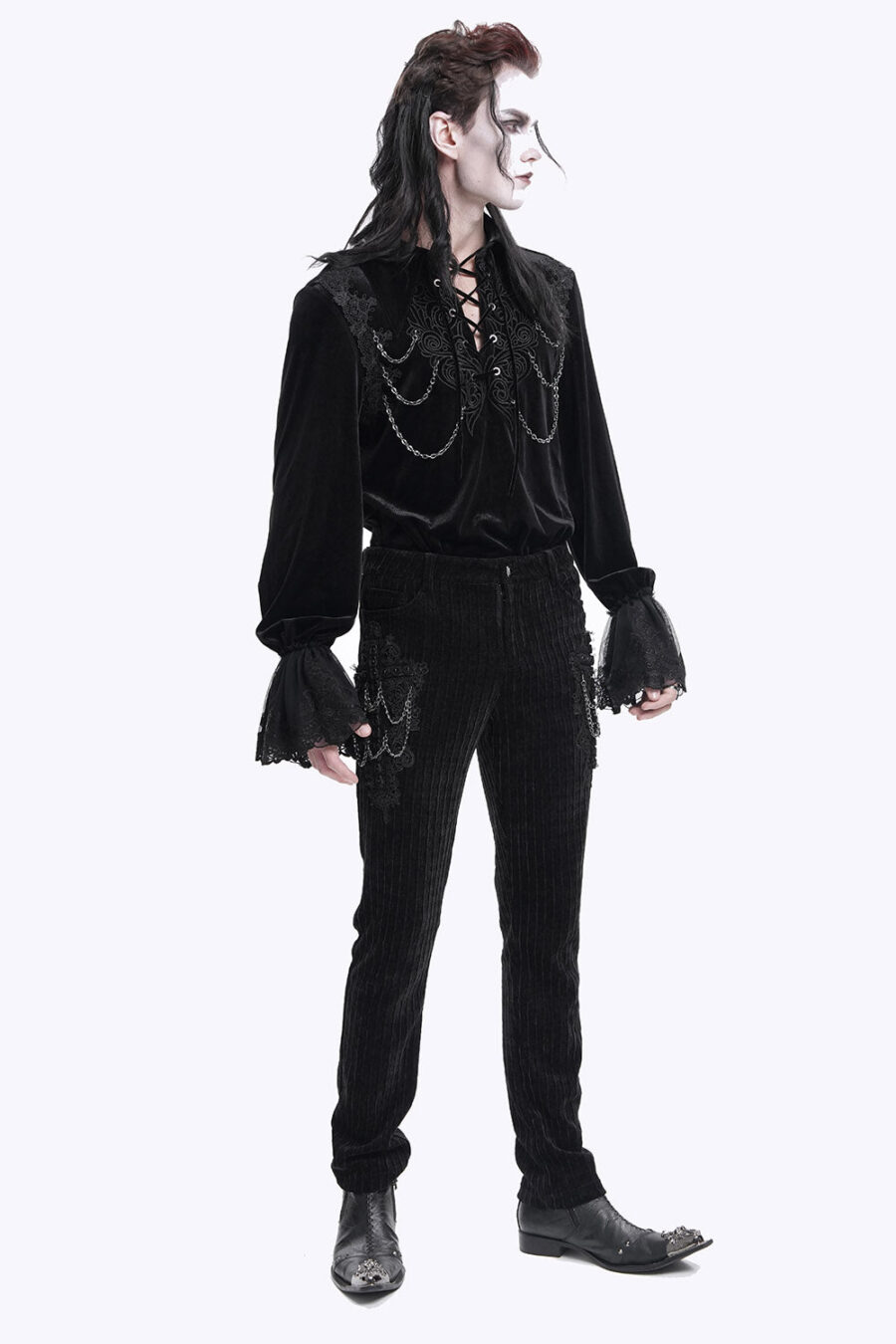 Cadaverous Black Velvet Vampire Pants